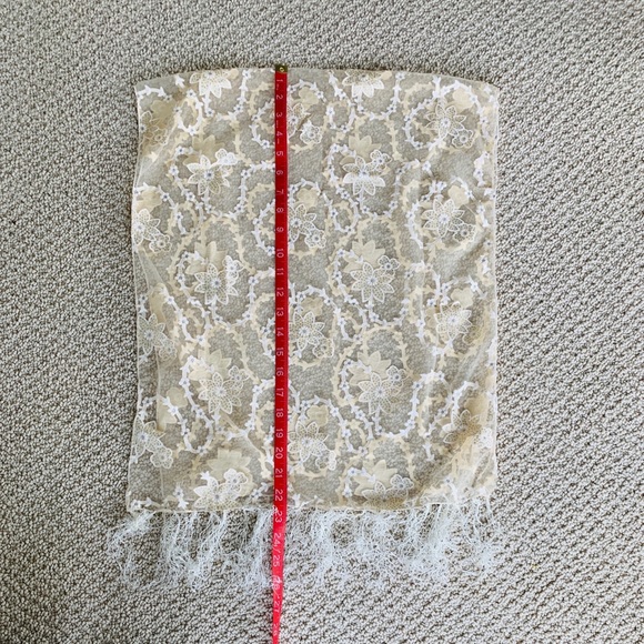 Cream Floral Lace-like Scarf - Picture 5 of 5